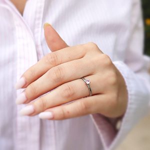 Anel Solitário Rosa Bebê