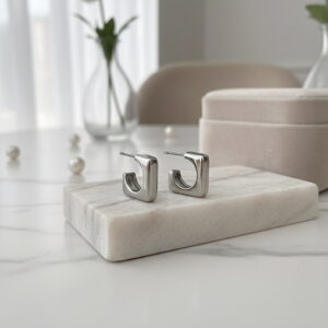 Argola Quadrada Ródio