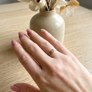 Anel Solitário Salmão