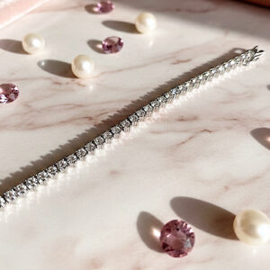 Pulseira riviera 3 pontas ródio