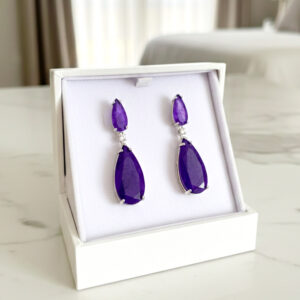 Brinco Royale Purple Ródio
