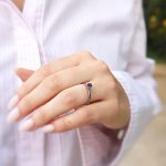 Anel Solitário Azul Royal