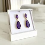 Brinco Royalle Purple Banho Ouro