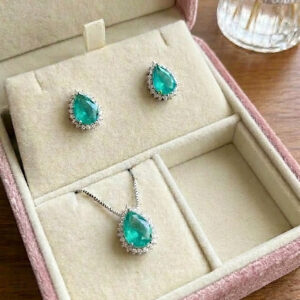 Conjunto Gota Turmalina Ródio branco