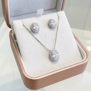 Conjunto Bia Ródio branco