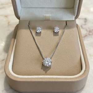 Conjunto Ponto de luz Ródio branco