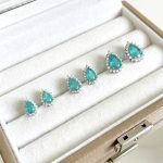 Trio Gota Turmalina ródio branco