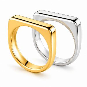 Duo de anéis minimalistas