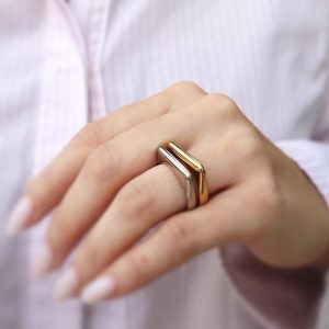 Duo de anéis minimalistas