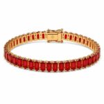 Pulseira riviera baguete Rubi