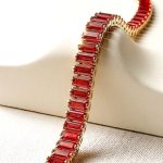 Pulseira riviera baguete Rubi