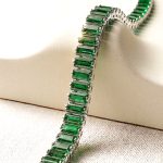 Pulseira riviera baguete Esmeralda
