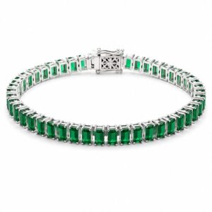 Pulseira riviera baguete Esmeralda